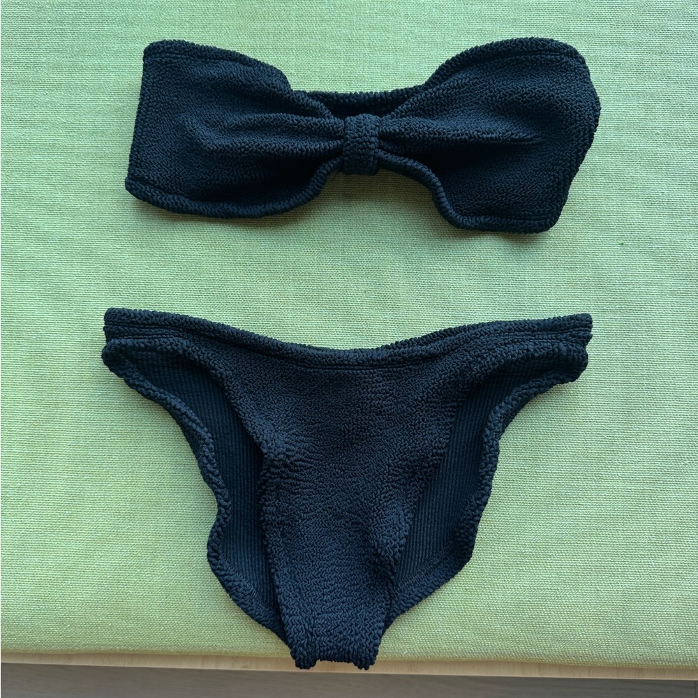 Hunza G Charcoal Textured Swimwear